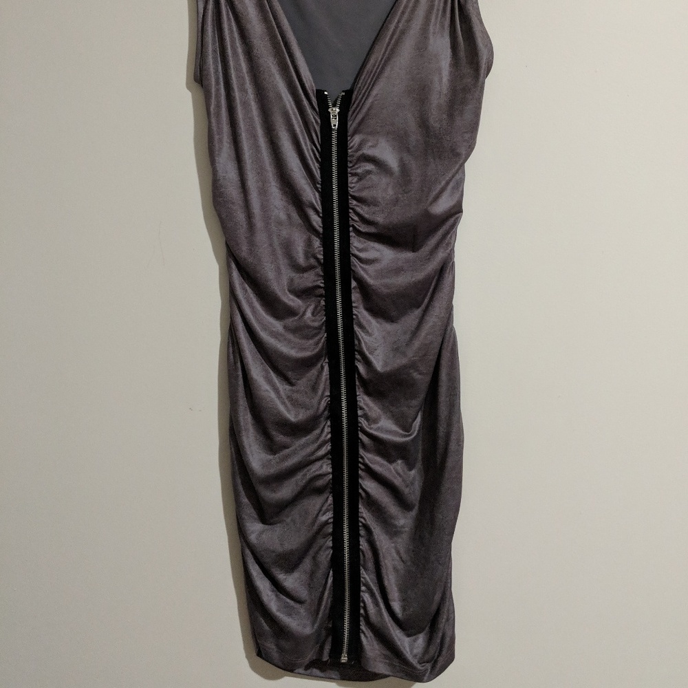 Gray Zip Front Dress